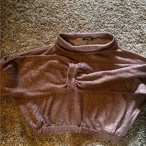 Fashion Nova Cozy Cropped Brown Turtleneck Sweater